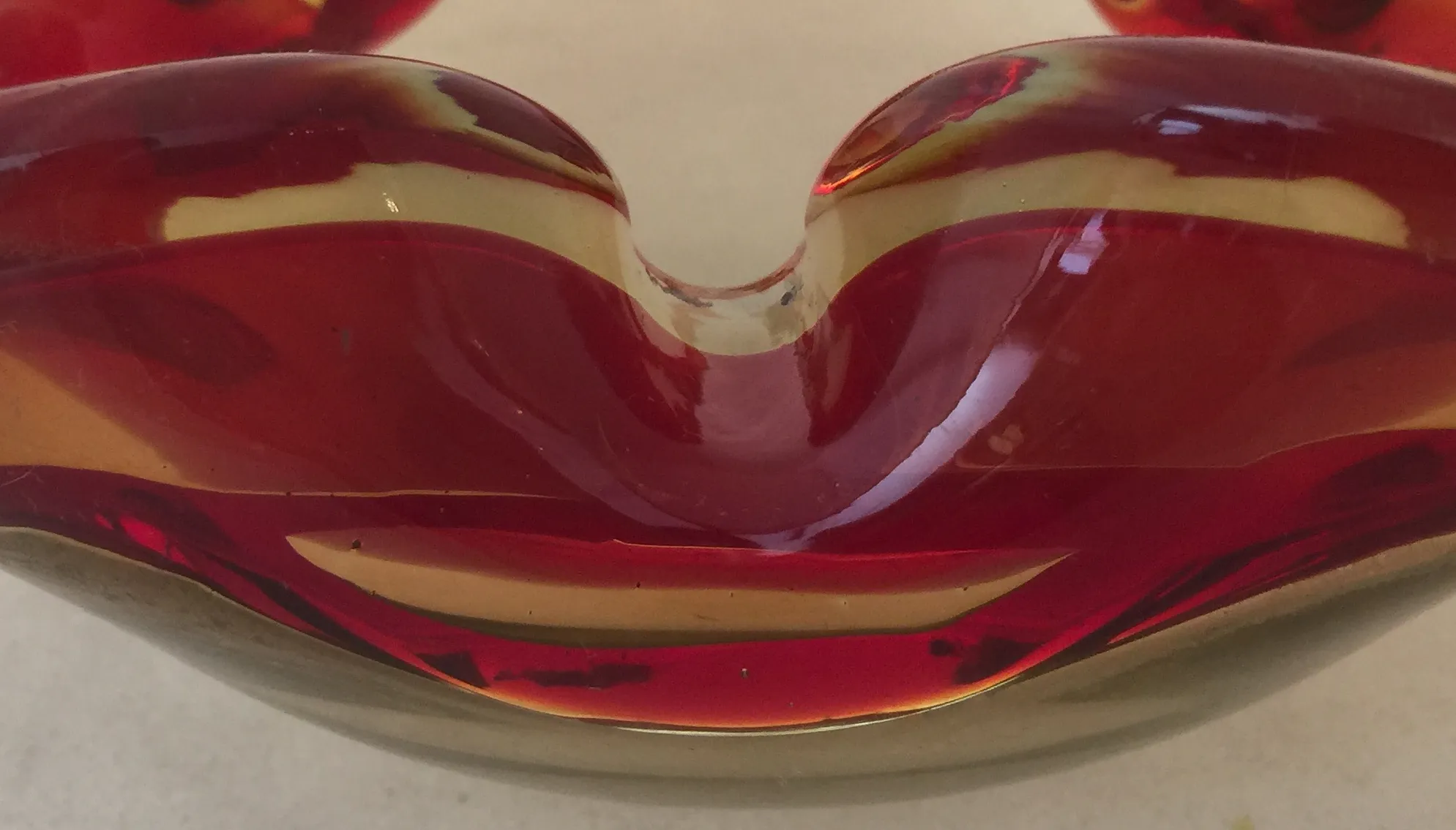 beautiful red murano glass with elegant shapes
