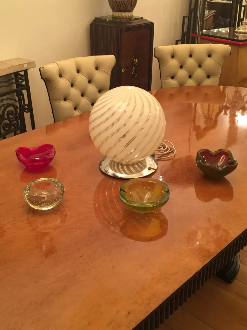 beautiful antique murano glass in various shapes and colors, decorative