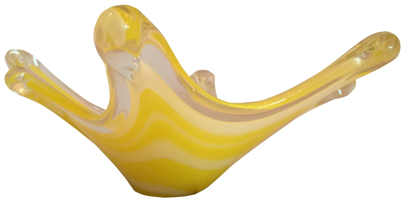 antique murano glass sculpture in yellow tones