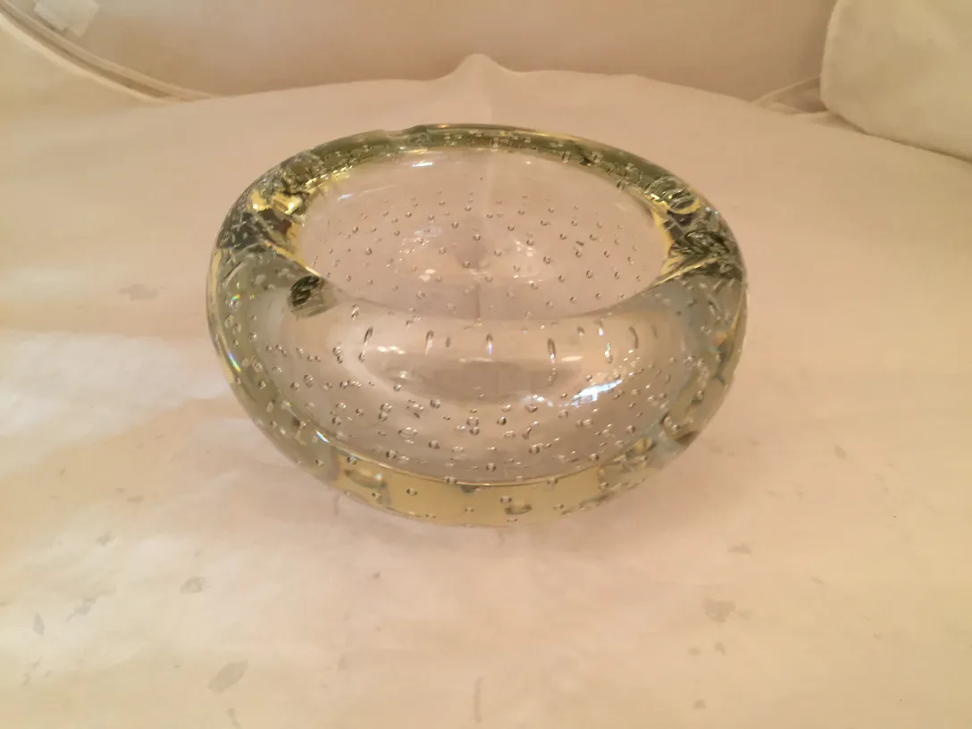 decorative murano glass bowl with bubbles