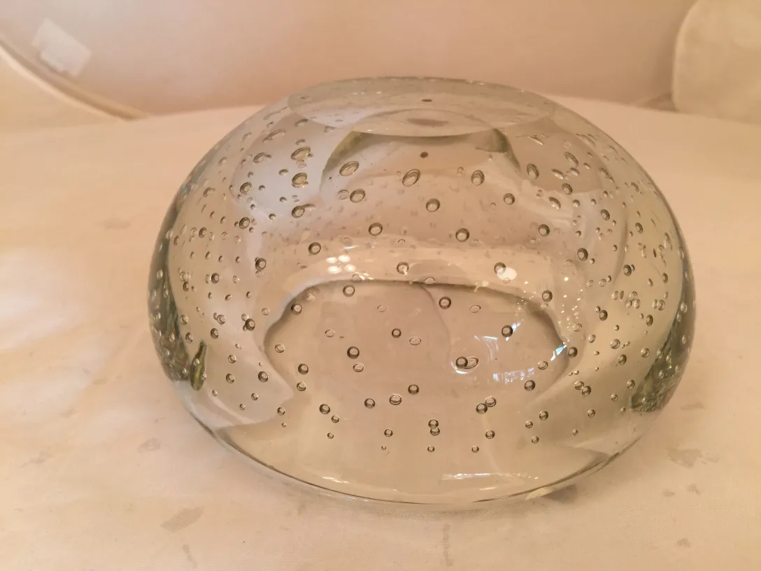 antique Murano glass piece with decorative bubbles