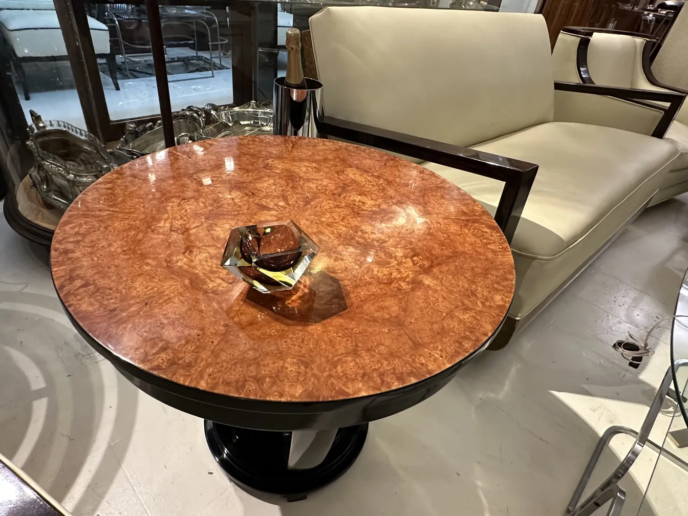 Murano glass in geometric shape on table