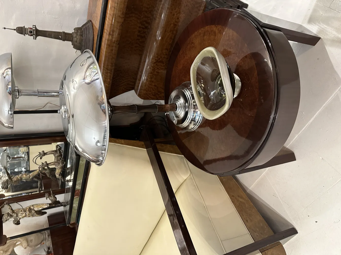 antique table lamp featuring murano glass and elegant metal