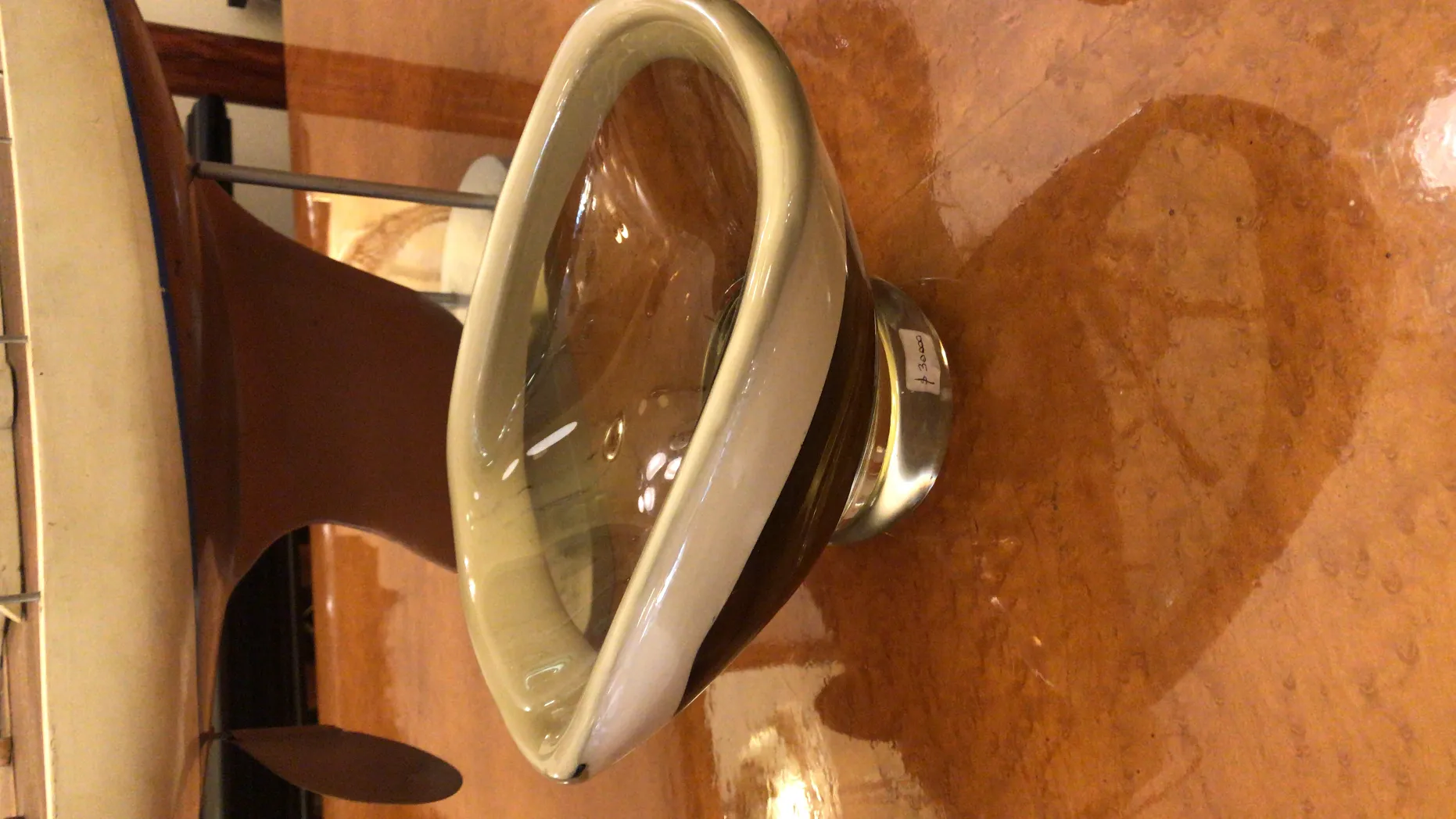 antique murano glass piece with smooth shapes