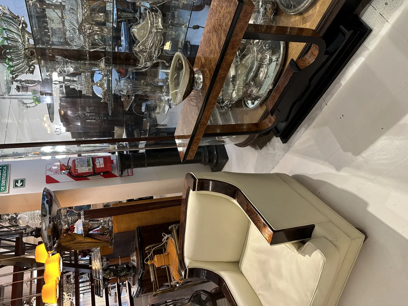 beautiful antique murano glass displayed in a showcase