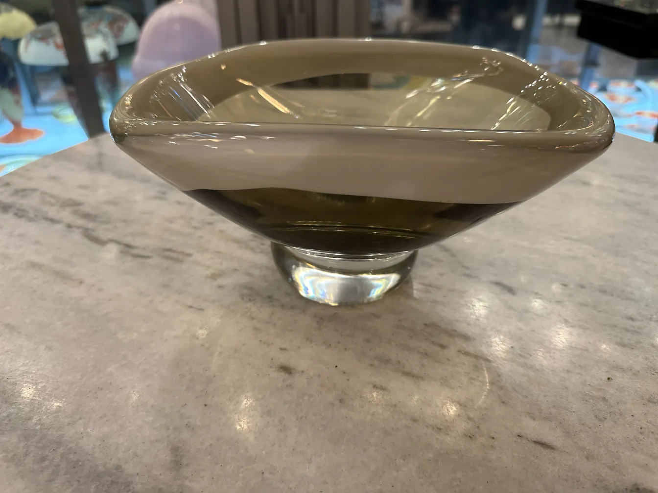 elegant murano glass with curved design and soft tones