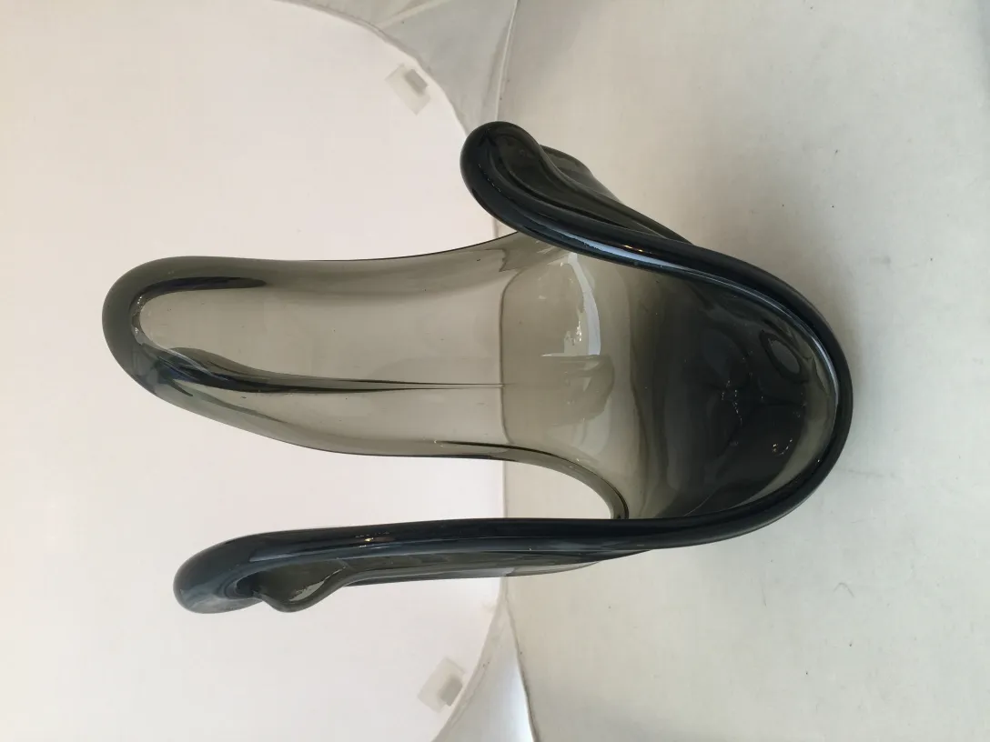 antique murano glass with wavy shape and enameled finish