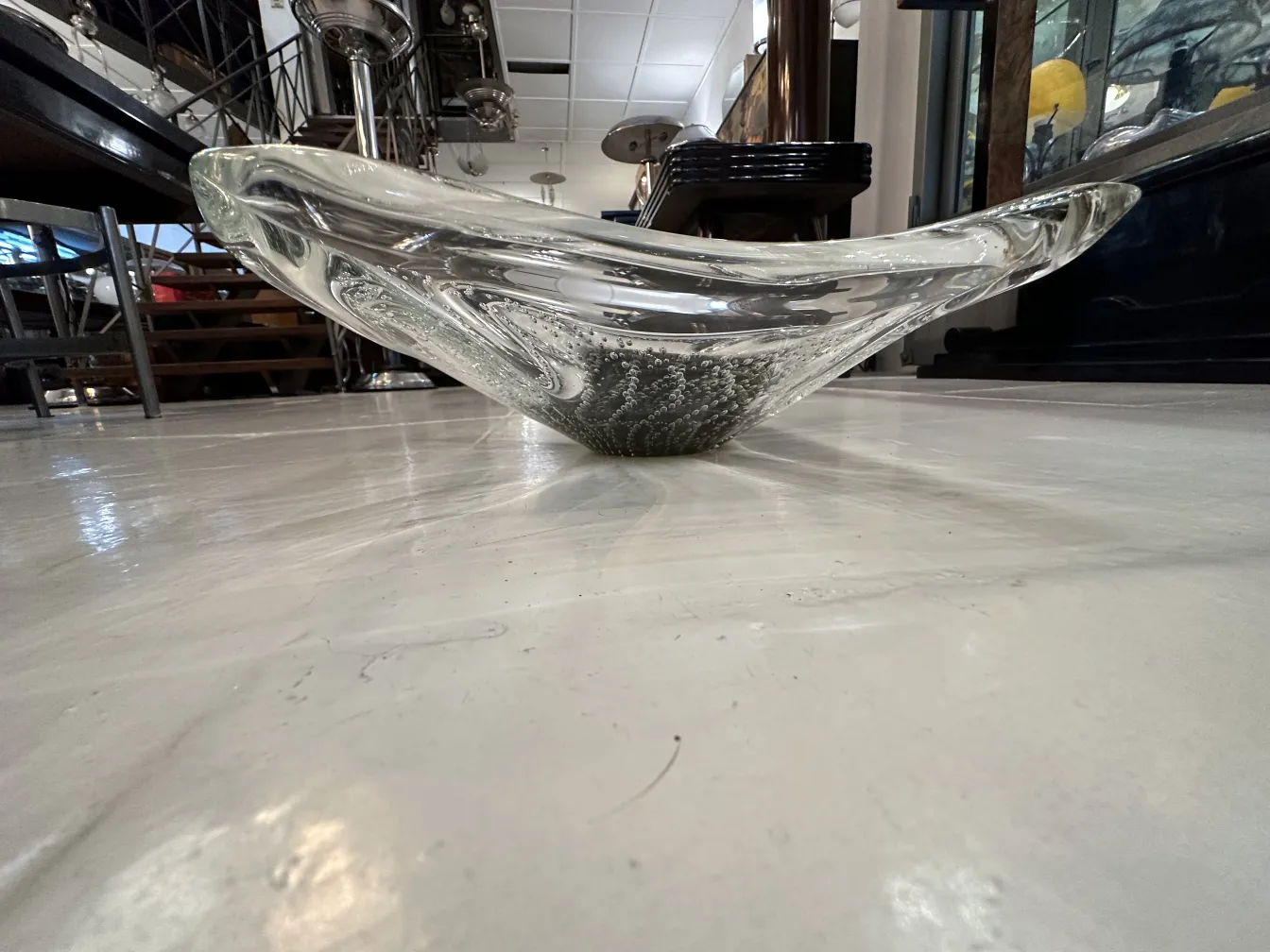 antique murano glass with unique design, elegant setting