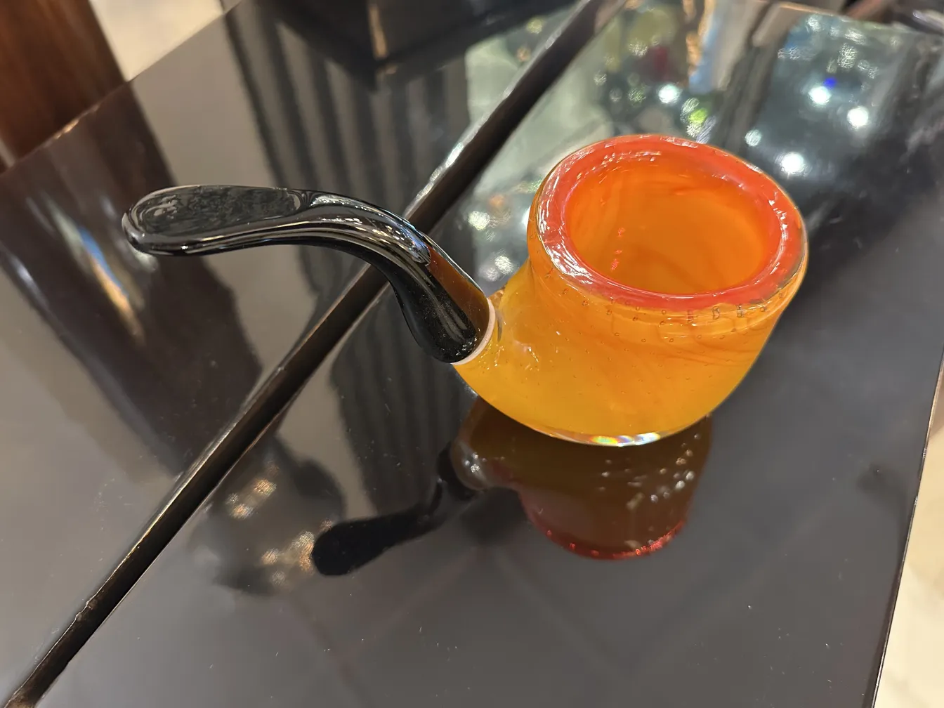 antique murano glass pipe in vibrant colors