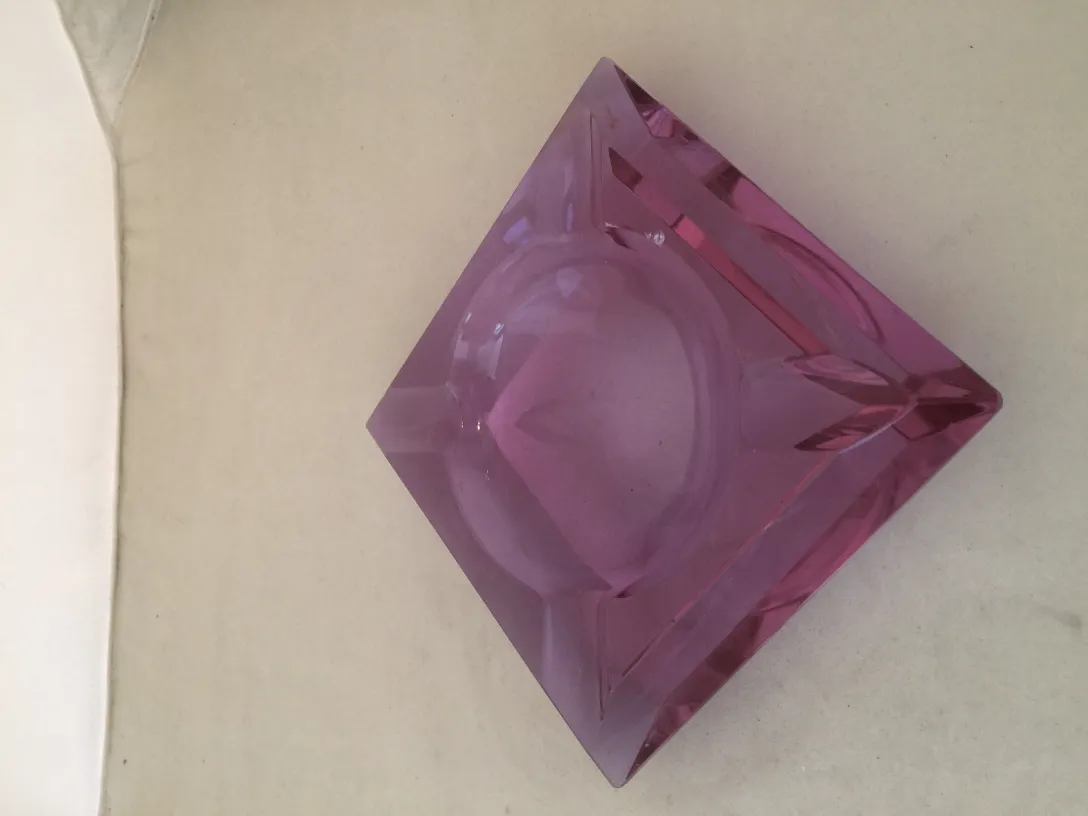 antique murano glass in pink tones and diamond shape