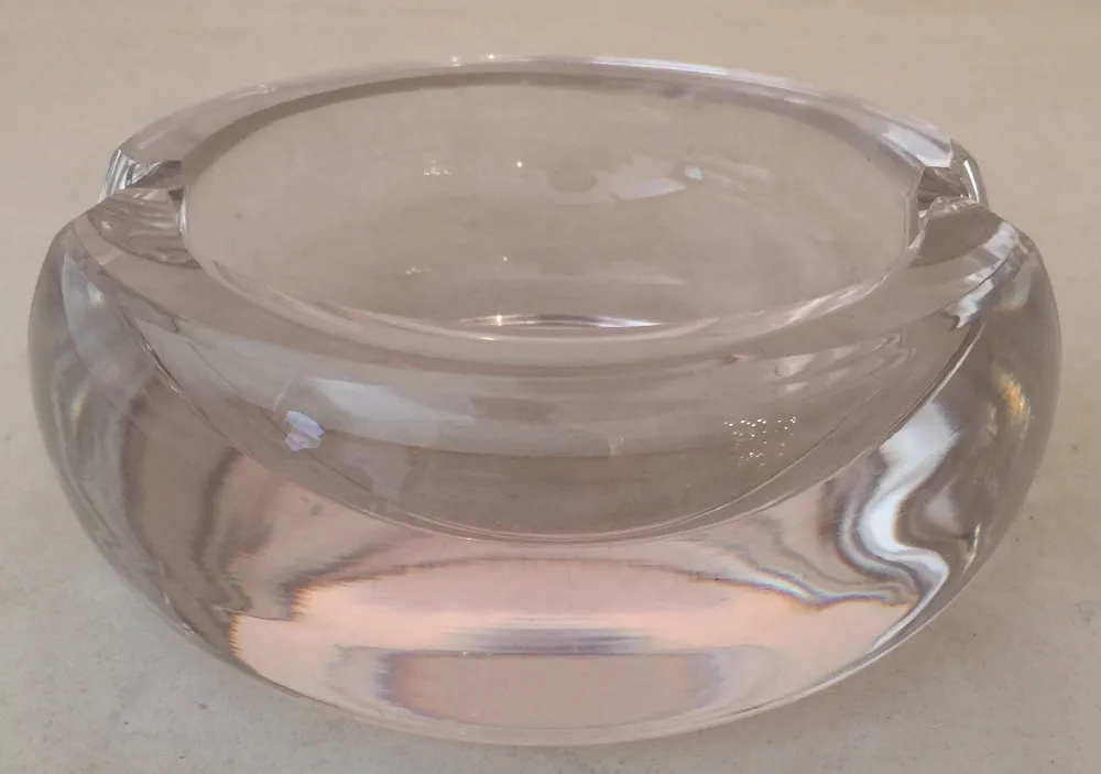 antique murano glass ashtray with curved designs