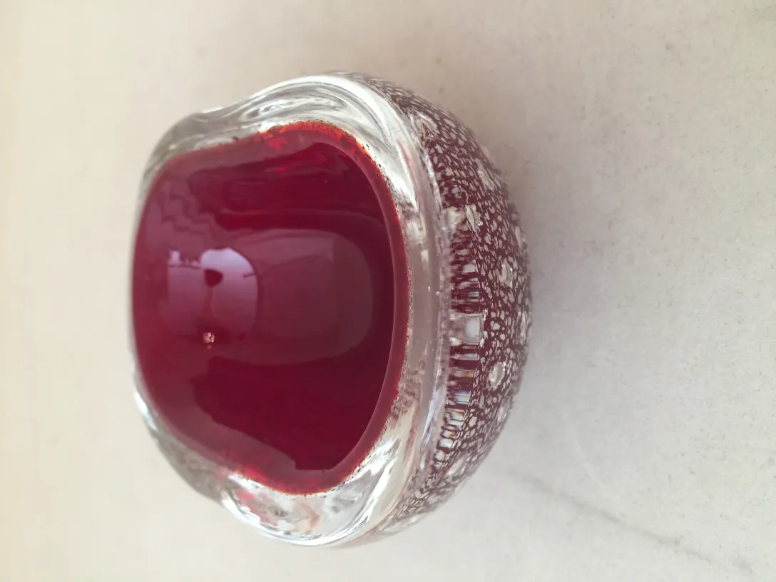 Antique Murano glass with red base and clear details