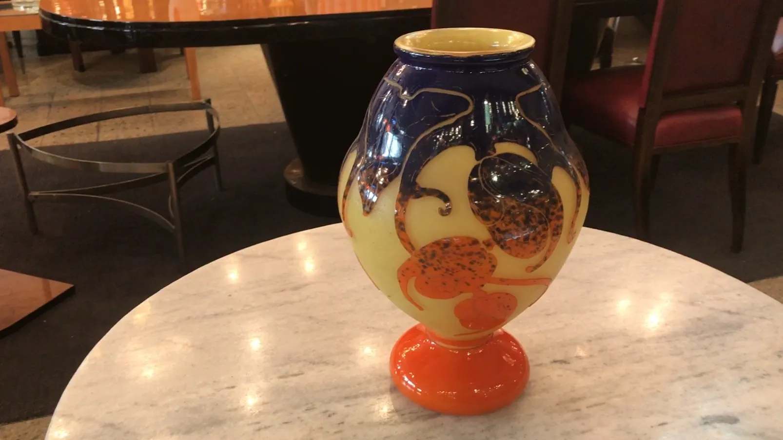 decorative antique vase with bright colors and unique shapes
