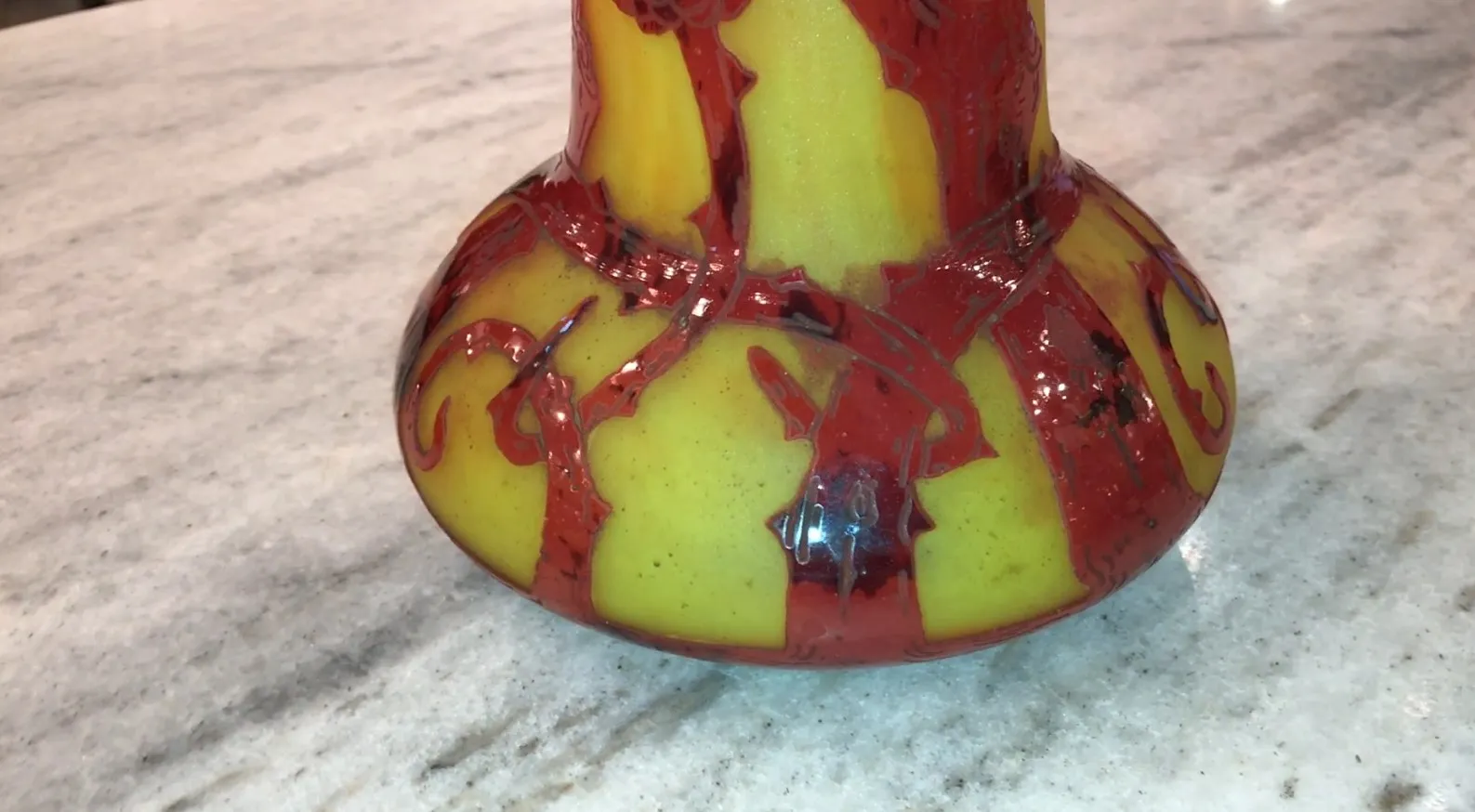 Antique glass featuring candy design and french flag colors