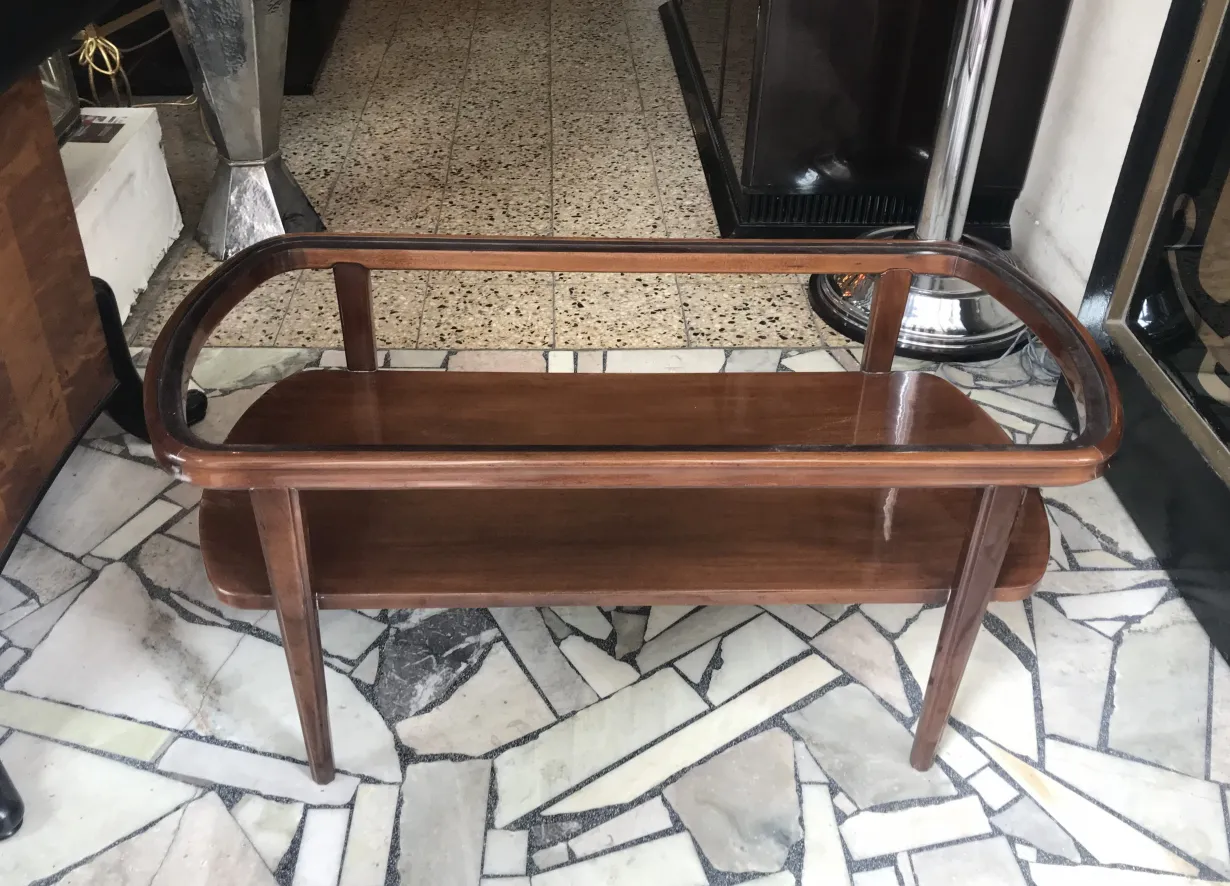 antique coffee table with elegant style, cozy setting