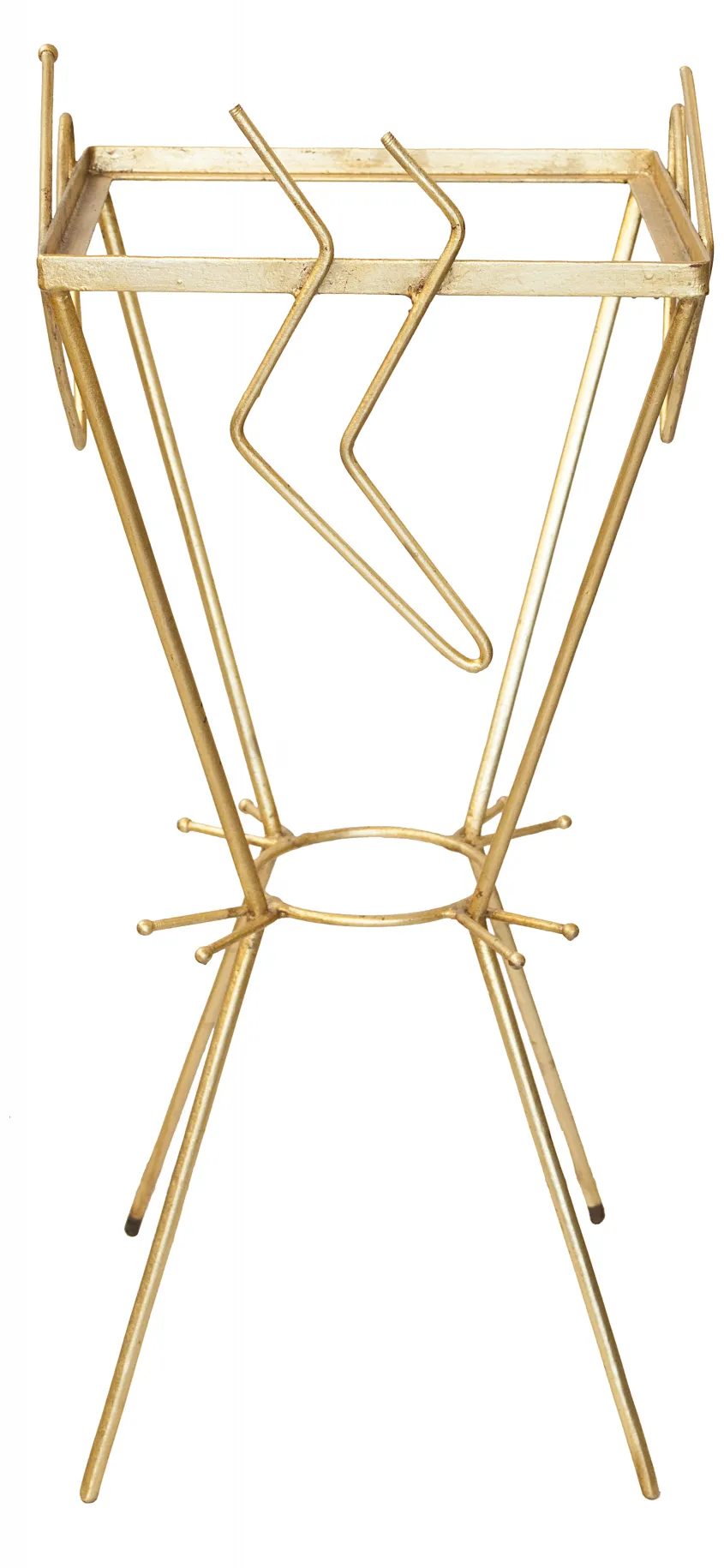 antique gold table with tripod legs