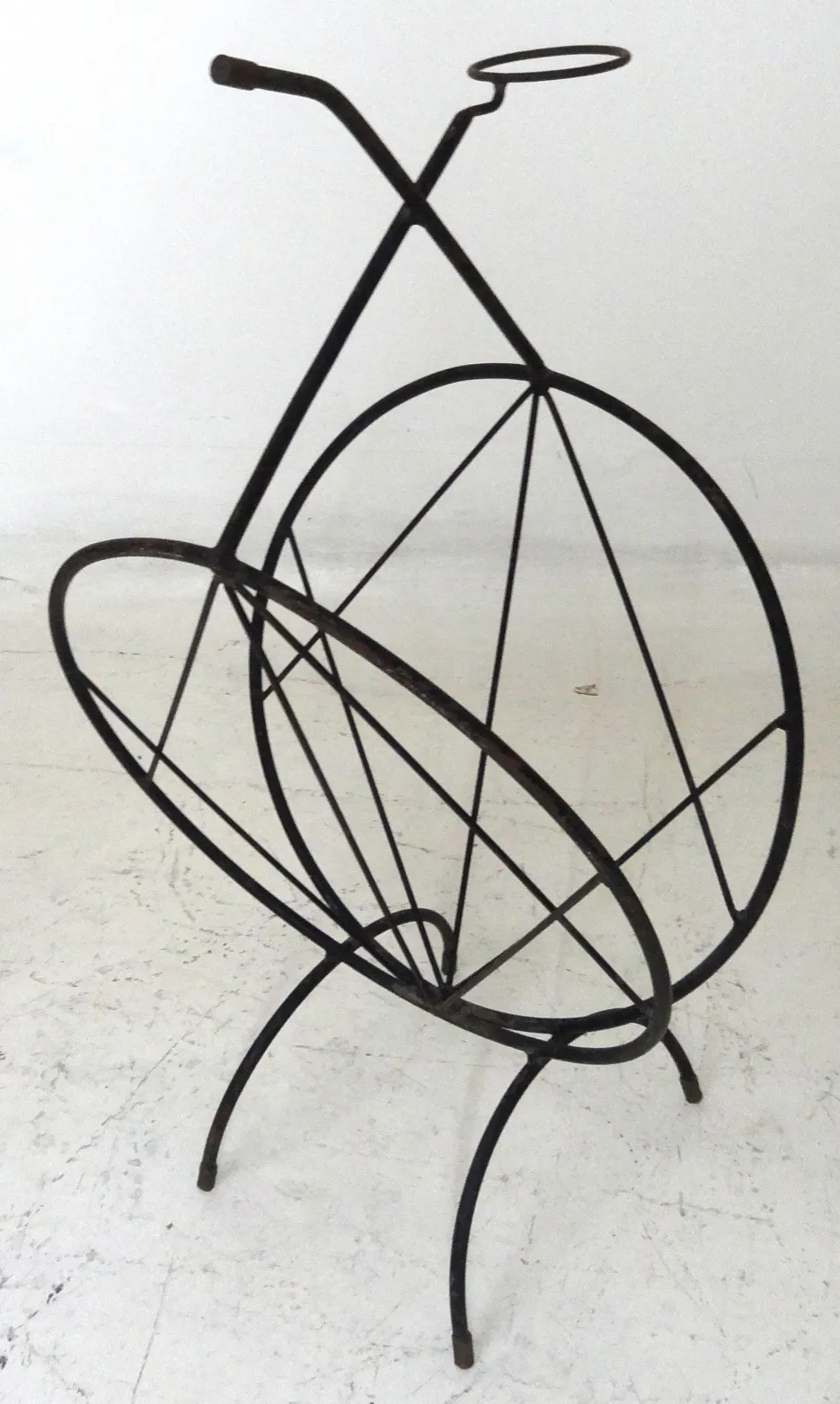 antique small table with distinctive structure, simple setting