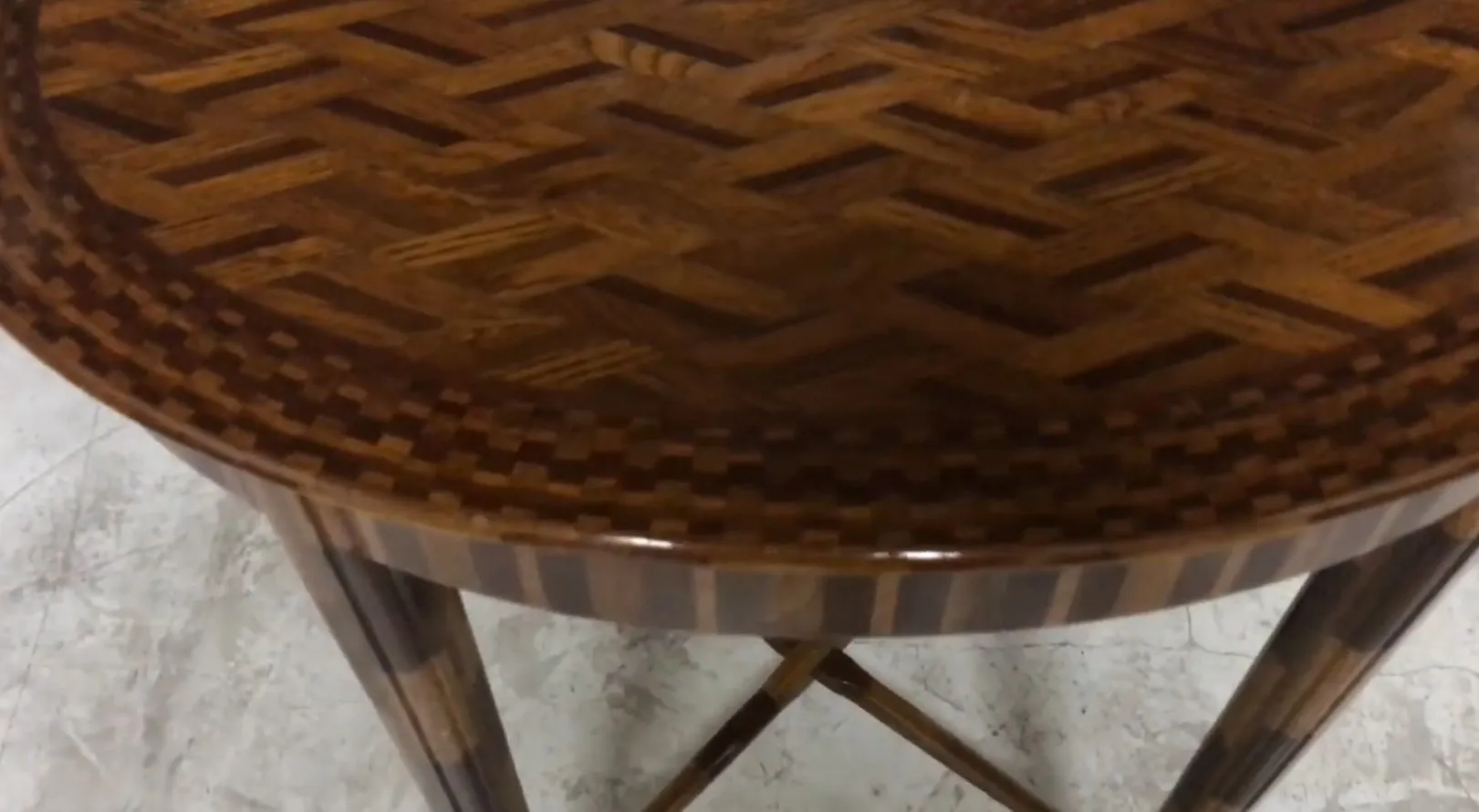 small vintage table with decorative surface pattern