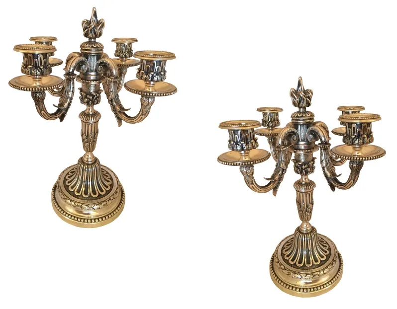 antique candelabras with elegant golden design