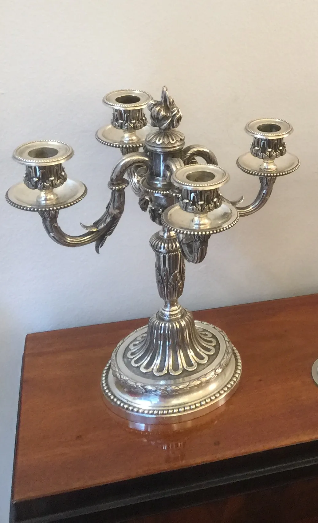 Antique candelabras with multiple candle holders