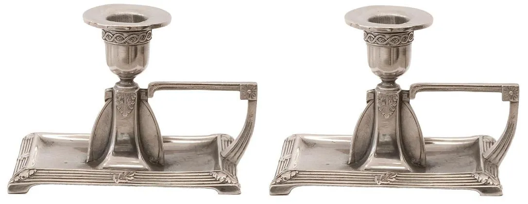 two antique art nouveau candelabras with elegant design