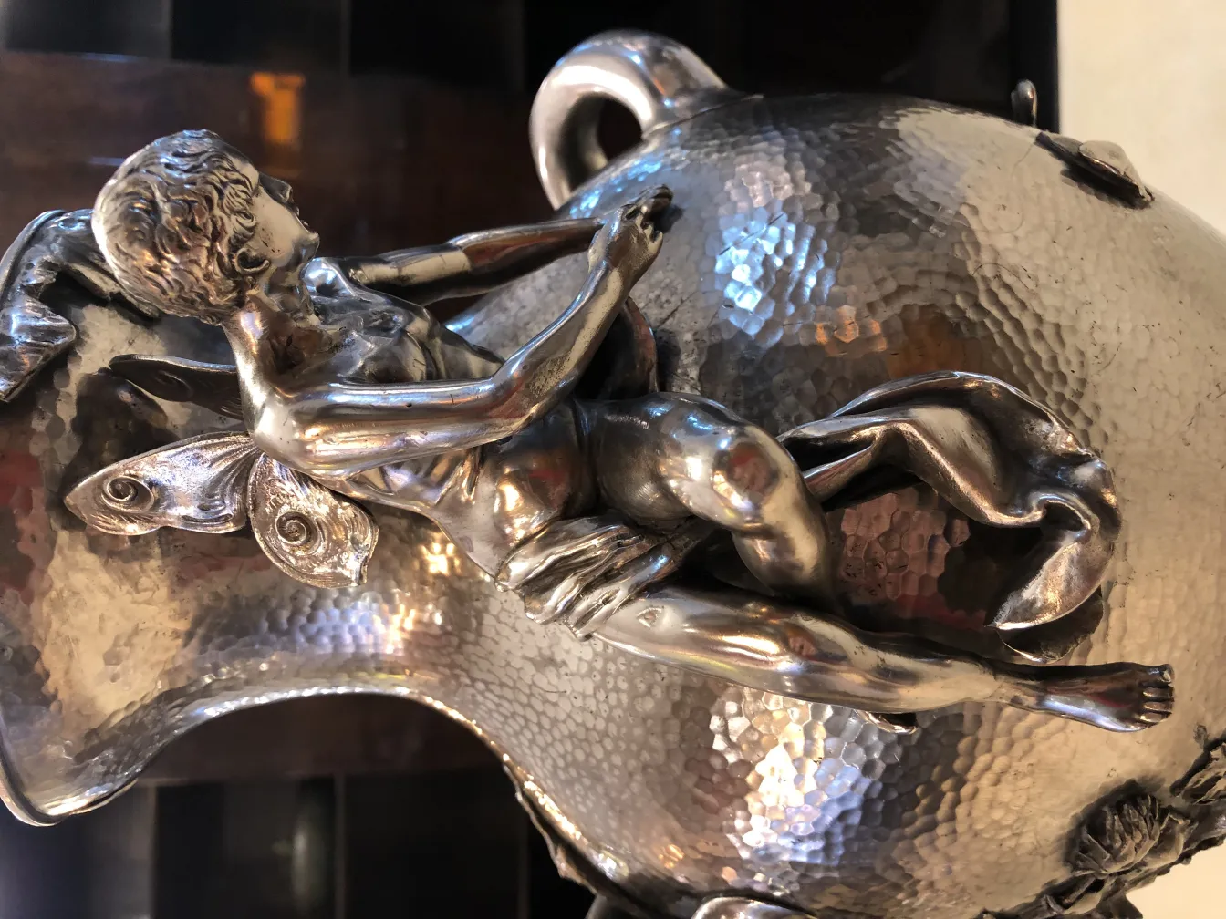 Image of 2 antique vases with highly detailed artistic design