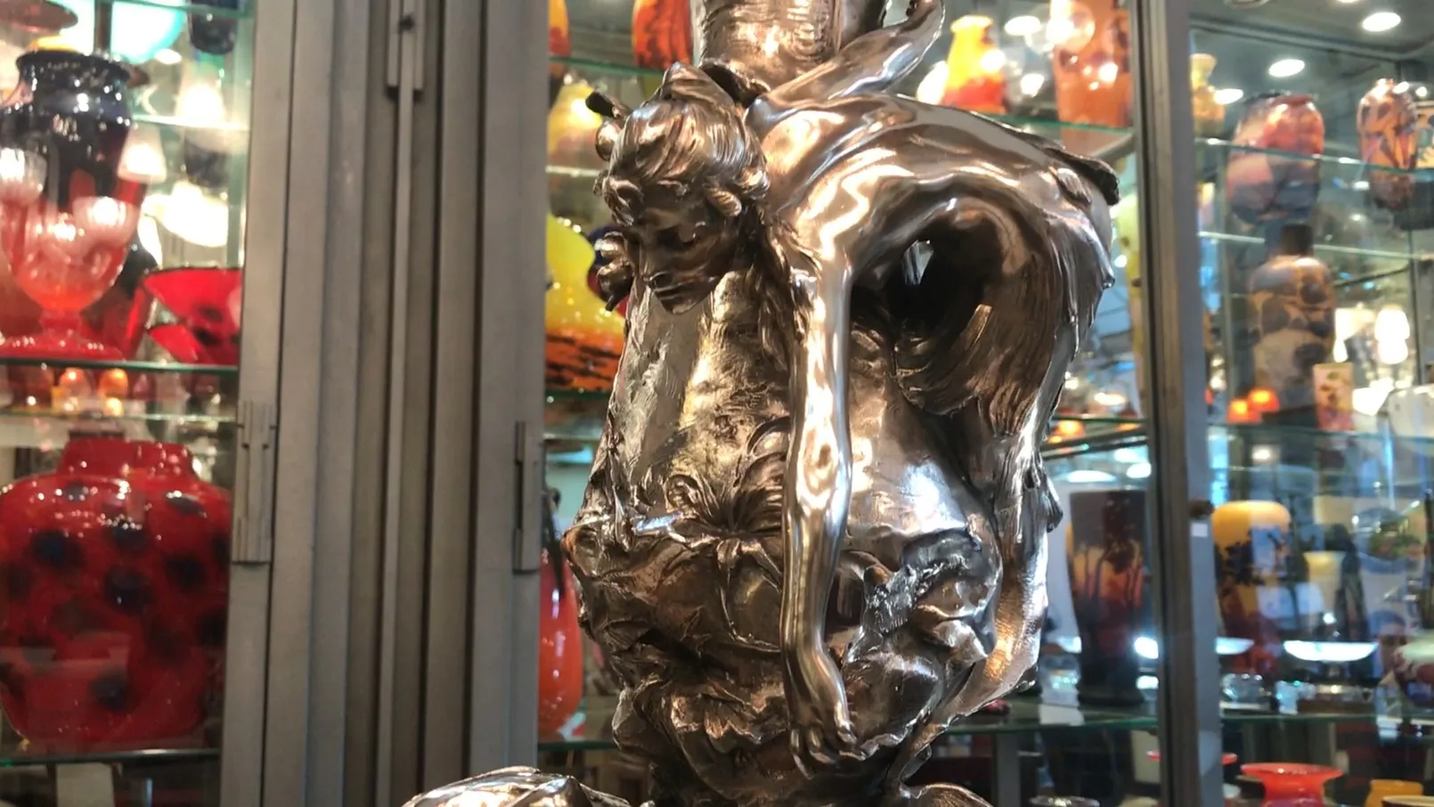 two antique vases with decorative details