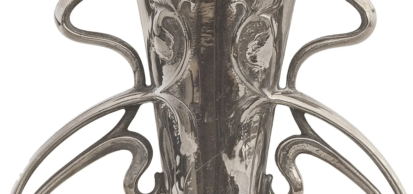 two antique Art Nouveau vases with elegant decorative design