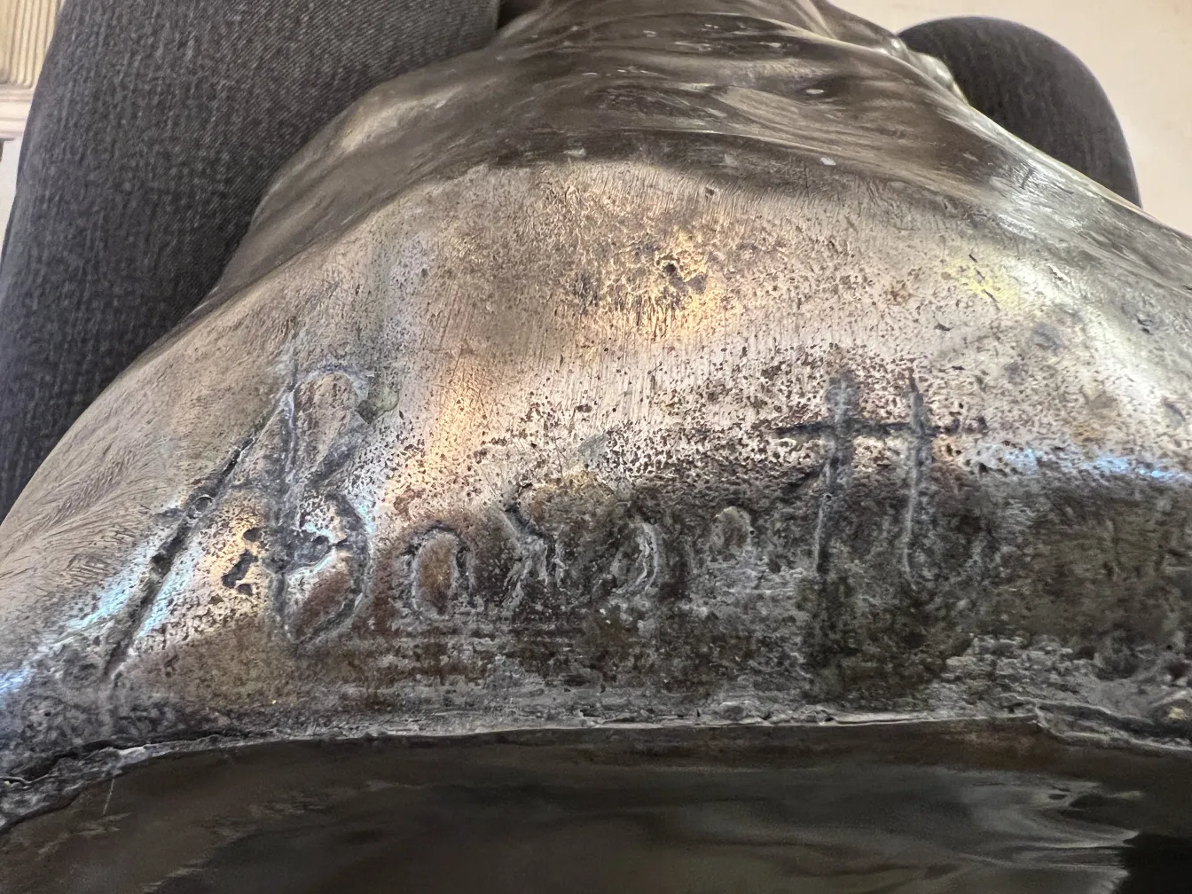 antique art nouveau vase with decorative design and visible signature