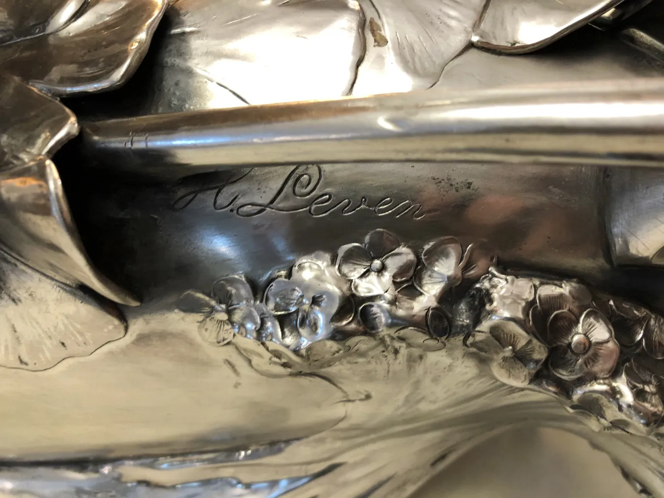 antique vase with floral design, art nouveau style