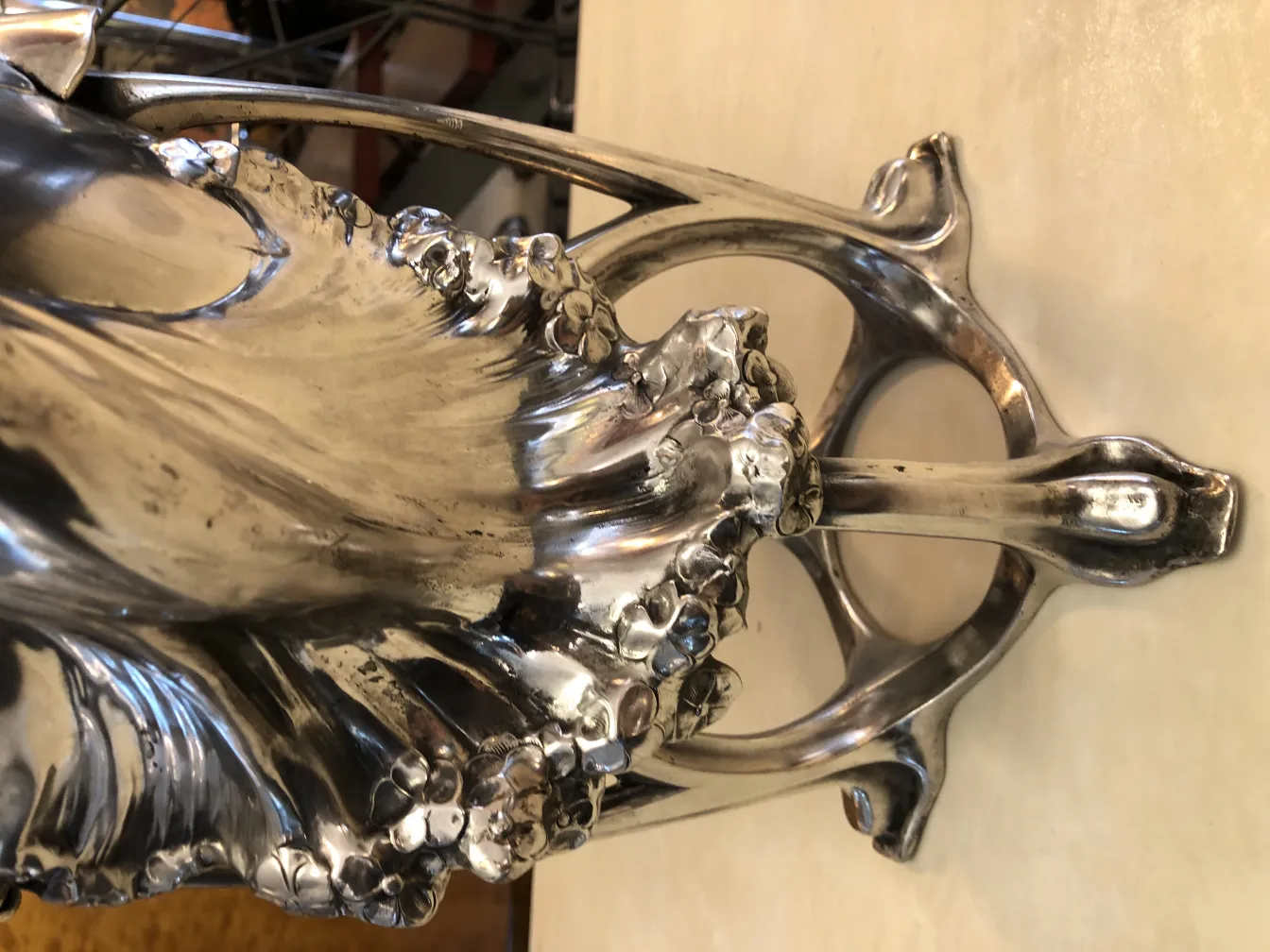 antique vase with floral details art nouveau