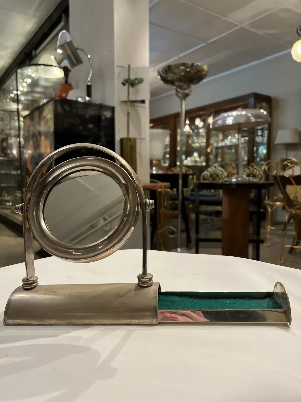 antique mirror in Art Nouveau style with stand