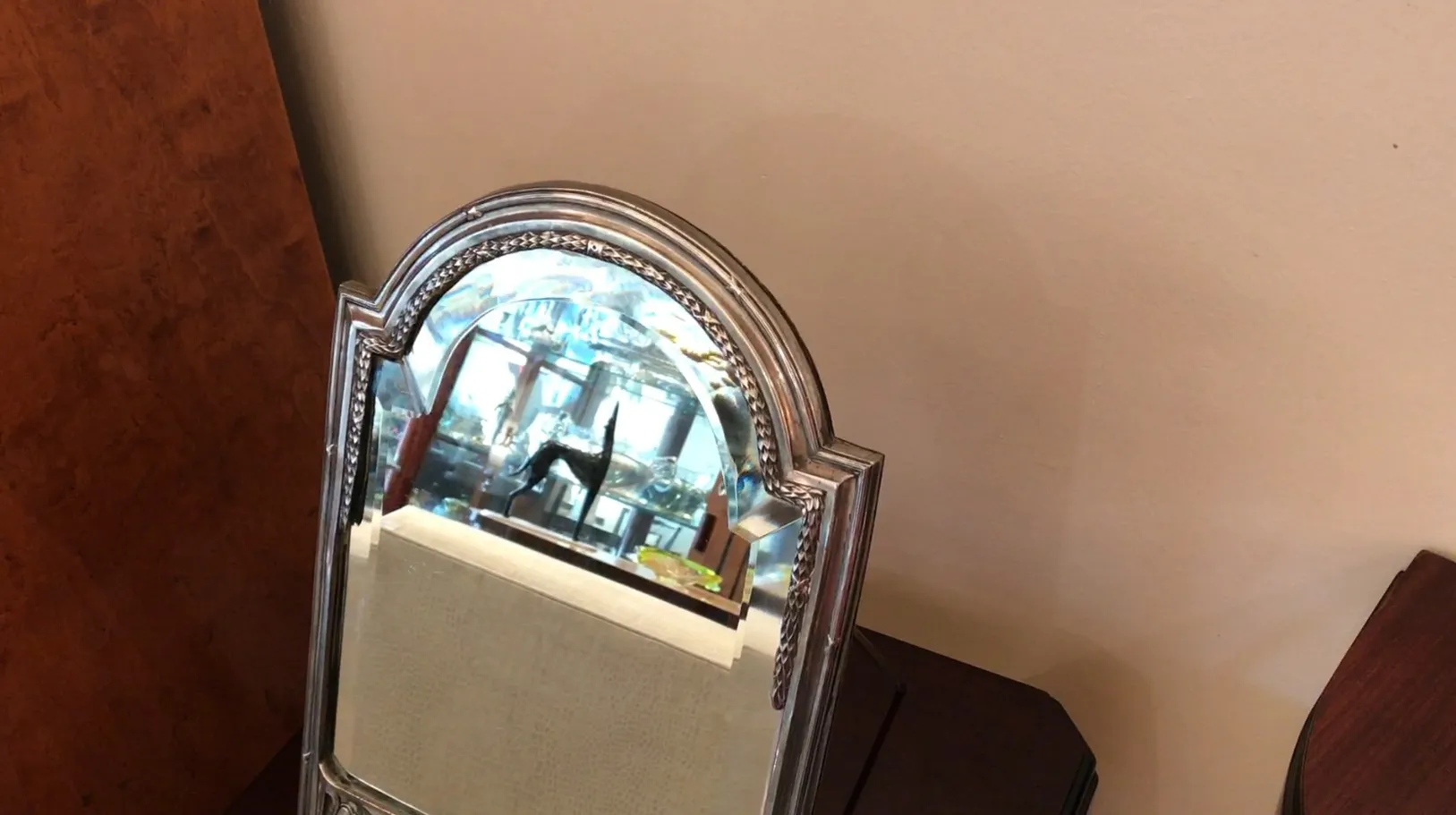 Antique mirror with decorative frame in Art Nouveau style