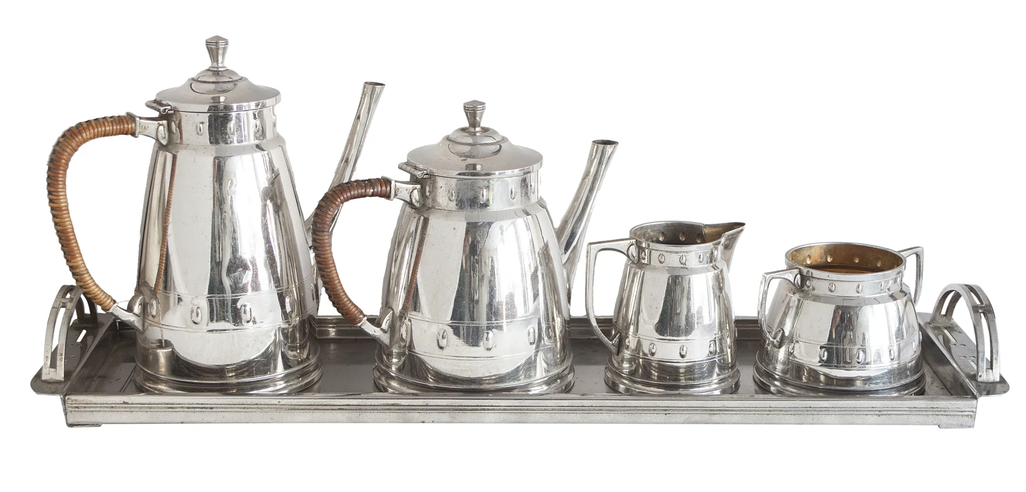 Antique WMF tea set on silver tray with classic design