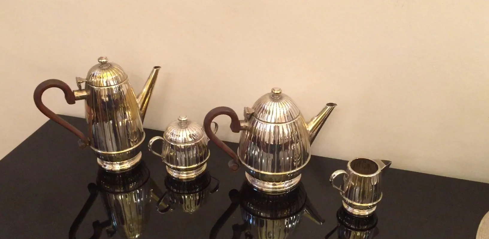antique WMF tea set featuring shiny finishes and elegant design