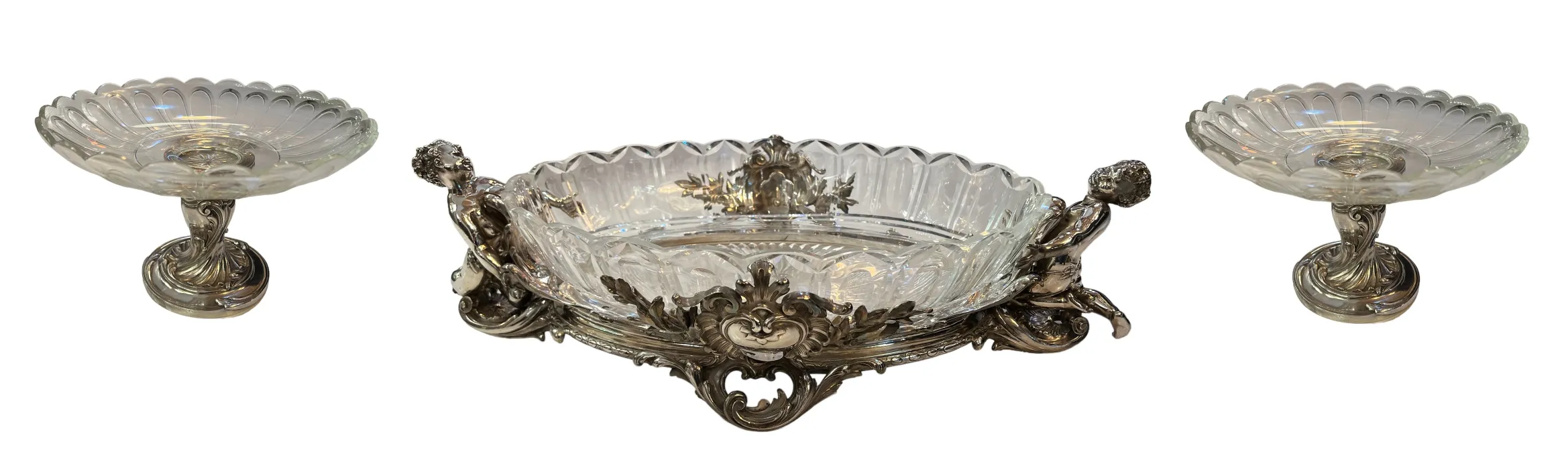 antique centerpiece christofle with decorative details and figures