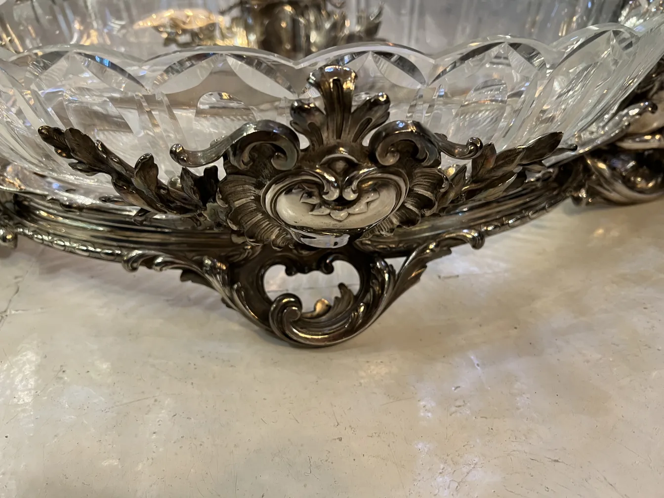 antique centerpiece christofle with decorative details