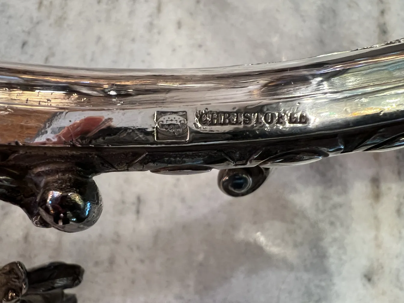 antique centerpiece Christofle with decorative elements