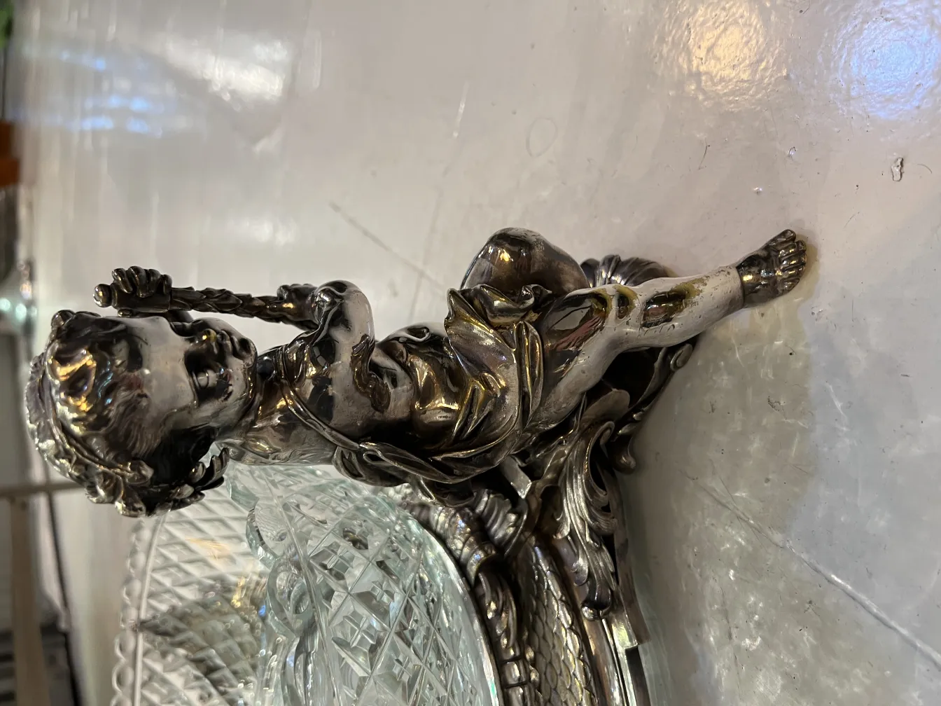 antique centerpiece with decorative figure, classic style