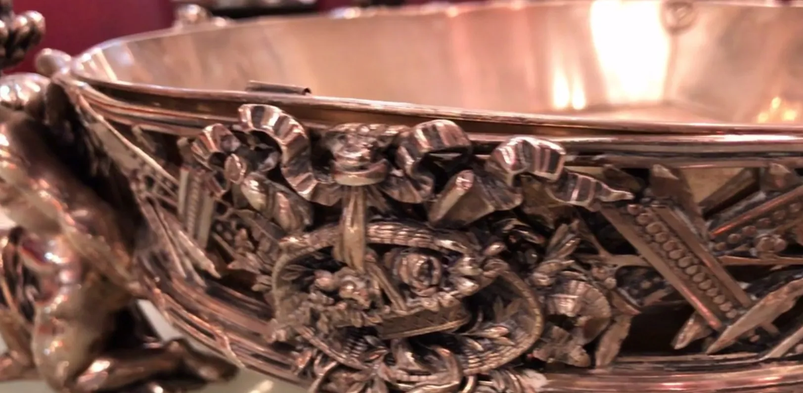 antique centerpiece with intricate decorations and details