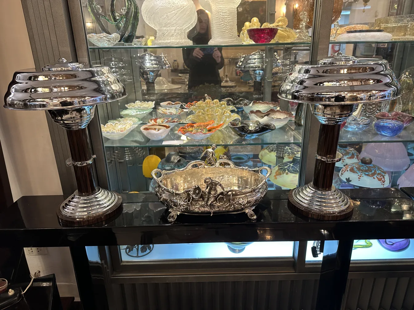 antique decorative centerpiece with intricate design and ornaments