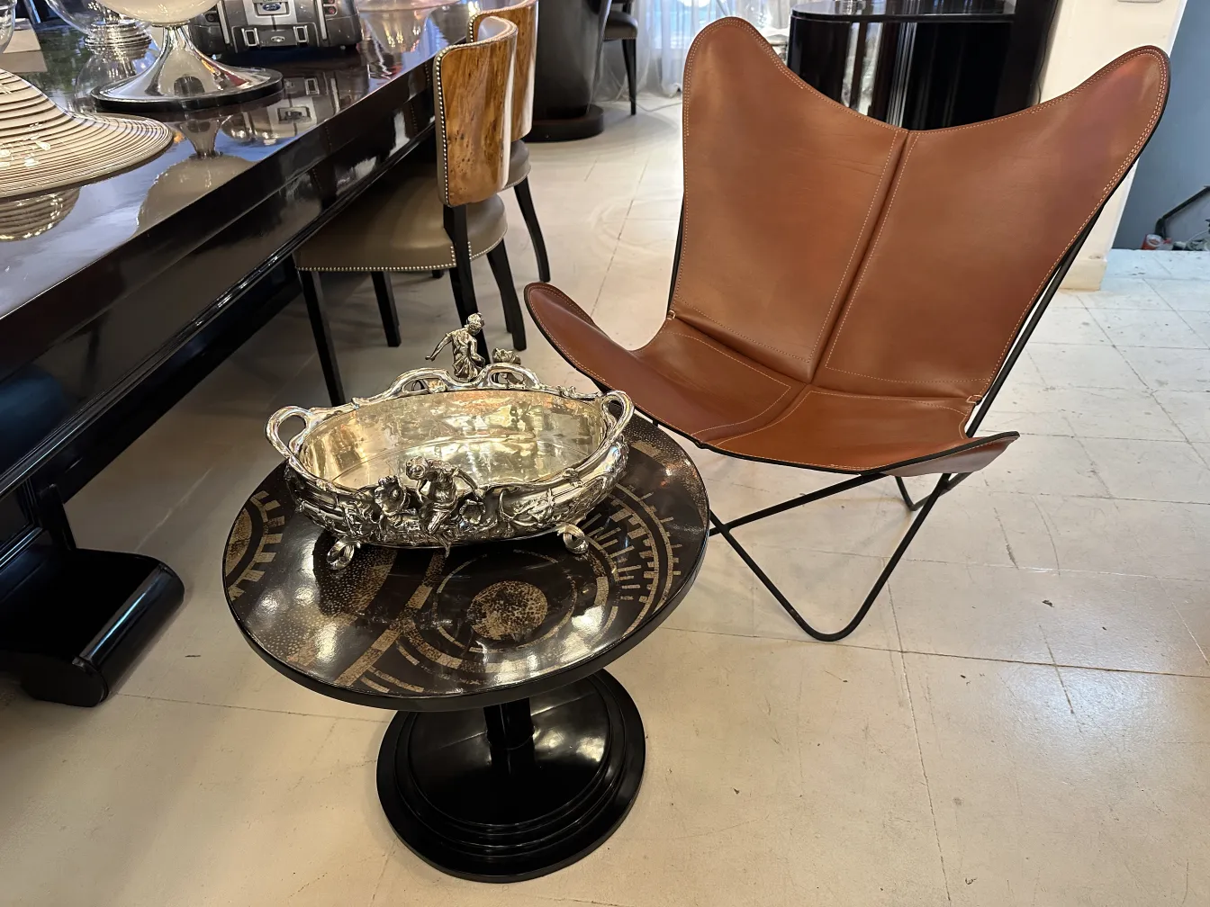 antique decorative centerpiece with elaborate details on table