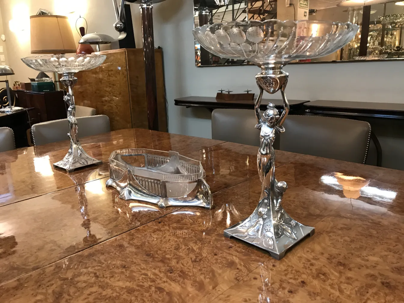 Antique wmfs centerpiece with beautiful design, perfect for tables