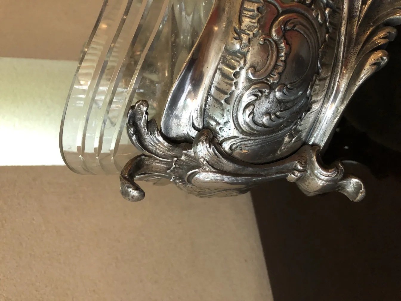 antique WMF centerpiece with ornate details in a sophisticated setting