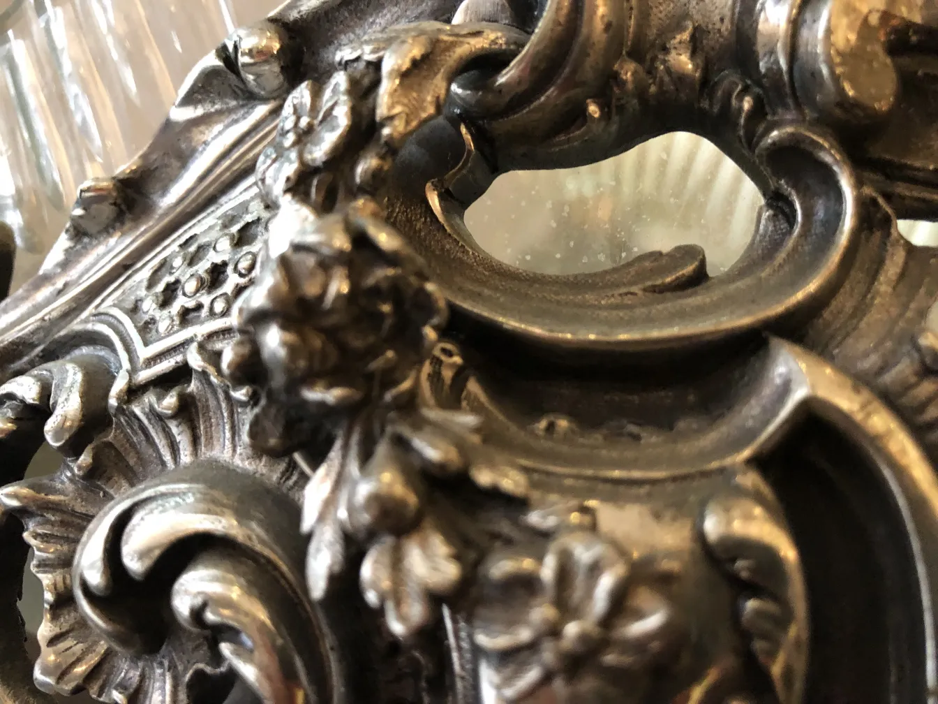 ornate old WMF centerpiece with floral details