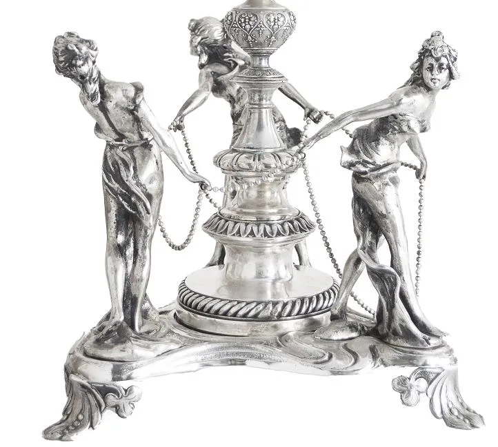 wmf antique centerpiece with intertwining decorative figures