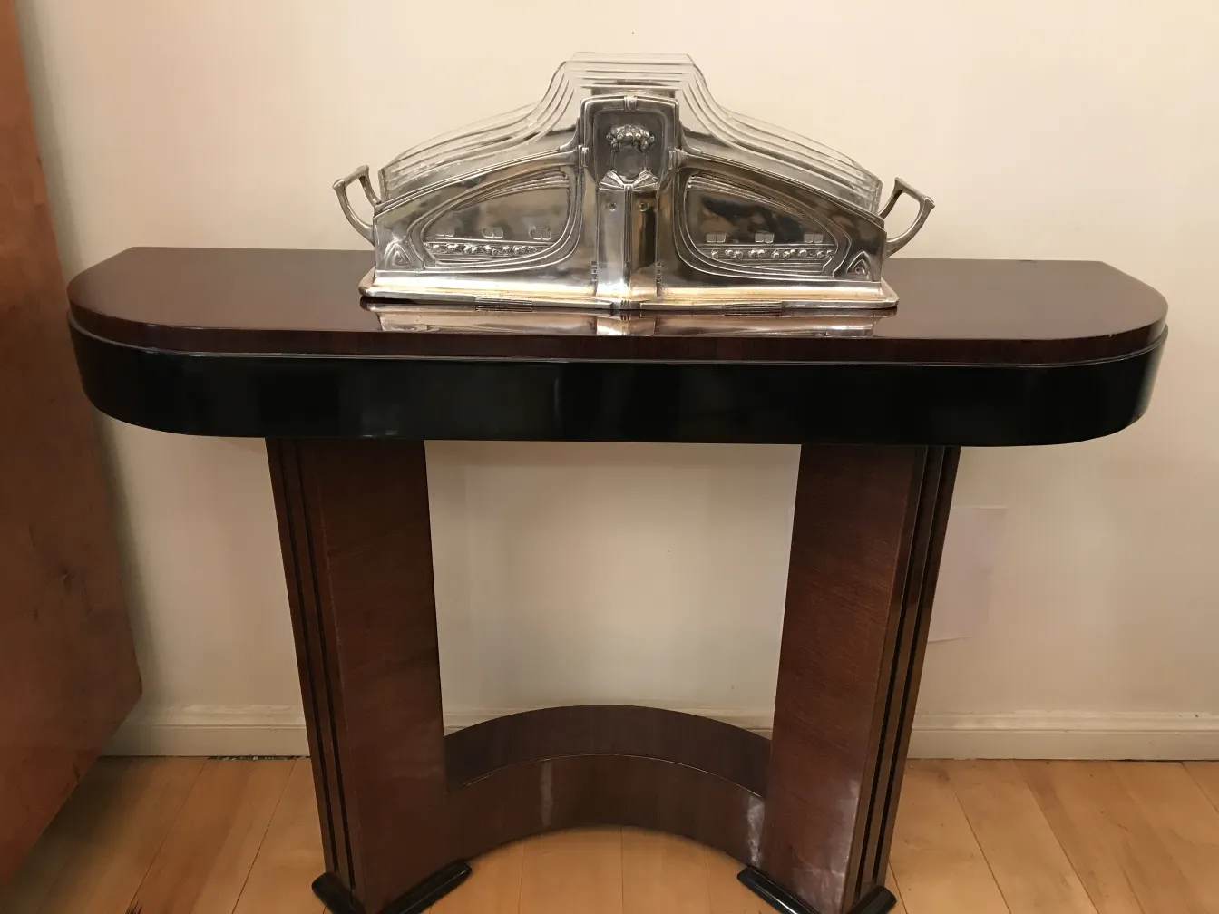 antique wmfd centerpiece on a stylish table with details