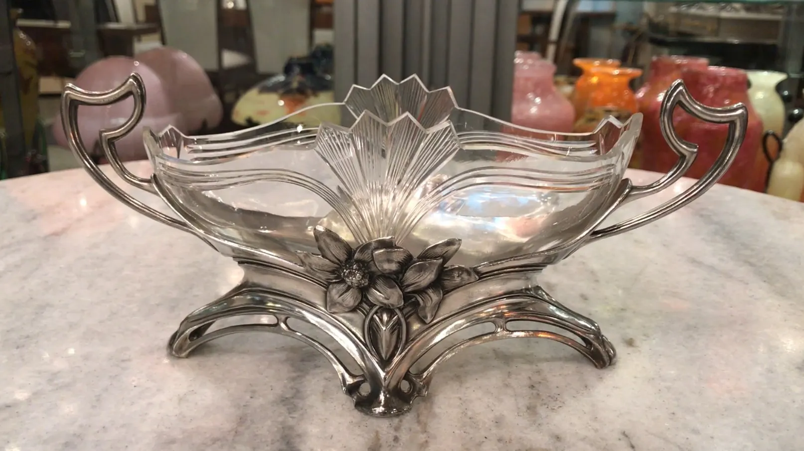 centerpiece wmfblooming relief flowers, vintage decoration