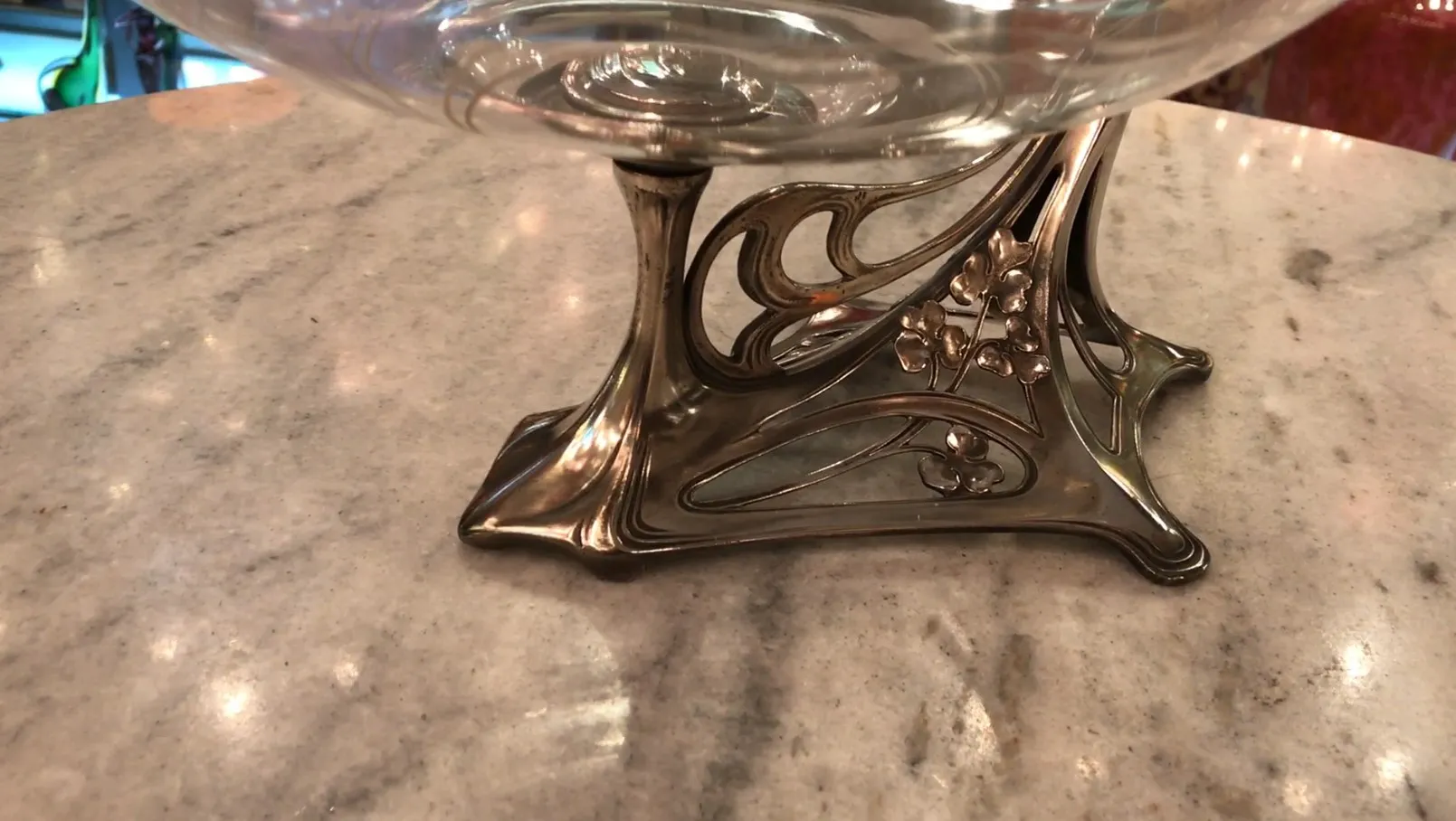 antique WMF centerpiece with an elegant base design