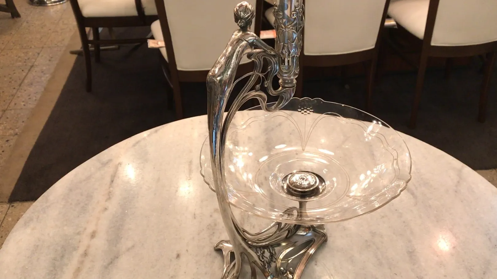 antique wmfs centerpiece with decorative design